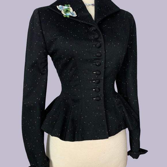 Dramatic New Look Peplum Jacket by Lilli Ann. - Picture 6 of 8